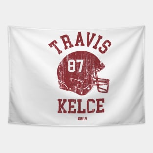 Travis Kelce Kansas City Helmet Font Tapestry