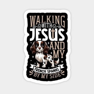 Jesus and dog - French Spaniel Magnet