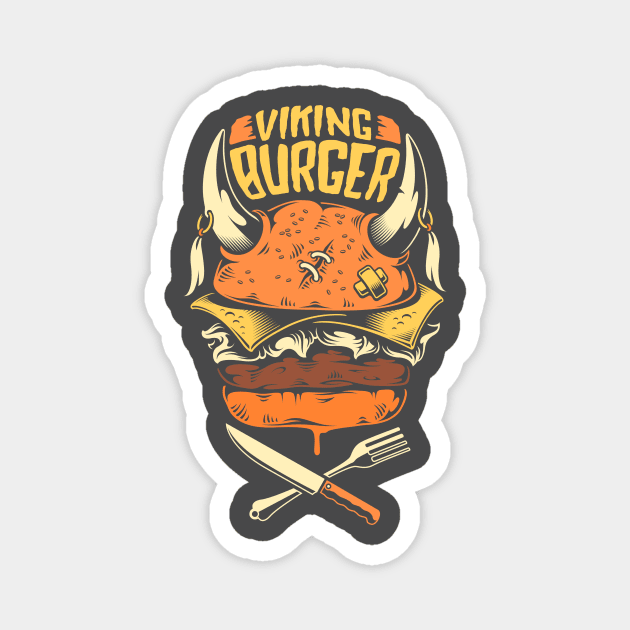 Viking Burger Magnet by Aryan ART