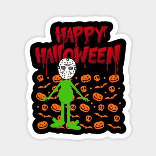 Happy Halloween Alien X Jason Magnet