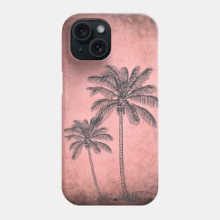 Vintage palm trees on pink Phone Case