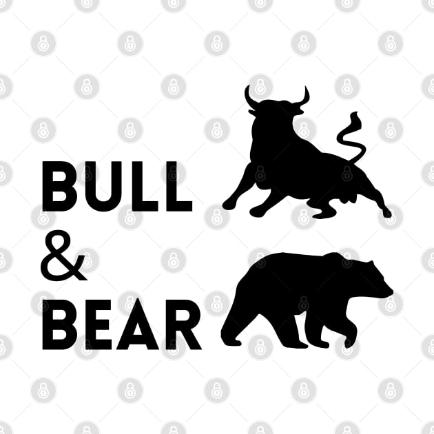 The Bull & The Bear Artwork 1 (Black) by Trader Shirts