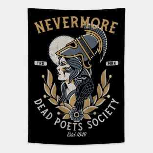 Nevermore Dead Poets Society - Vintage Distressed Traditional Tattoo Tapestry