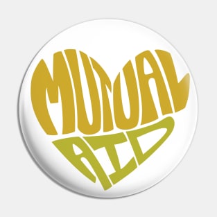 Mutual Aid Heart — Yellow & Green Pin