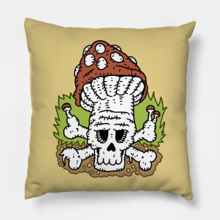 poison mushroom skull. Pillow