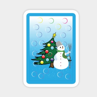 christmas tree and snowman, Magnet