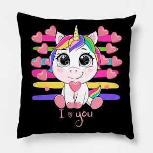 unicorn valentines day Pillow