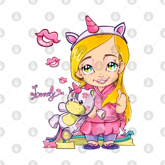 Unicorn Girl Pink | Lovely Unicorn by Los Bello's