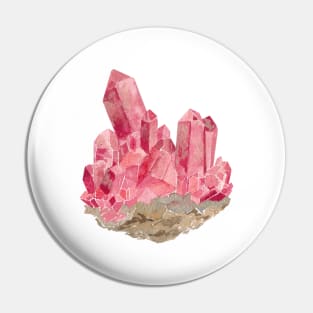 Red Crystal Watercolour Painting Pin