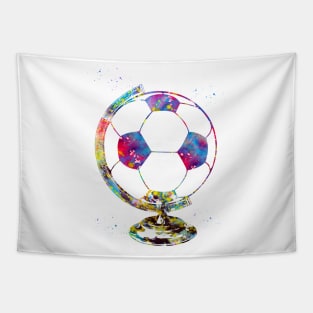 Soccer Ball Globe Tapestry