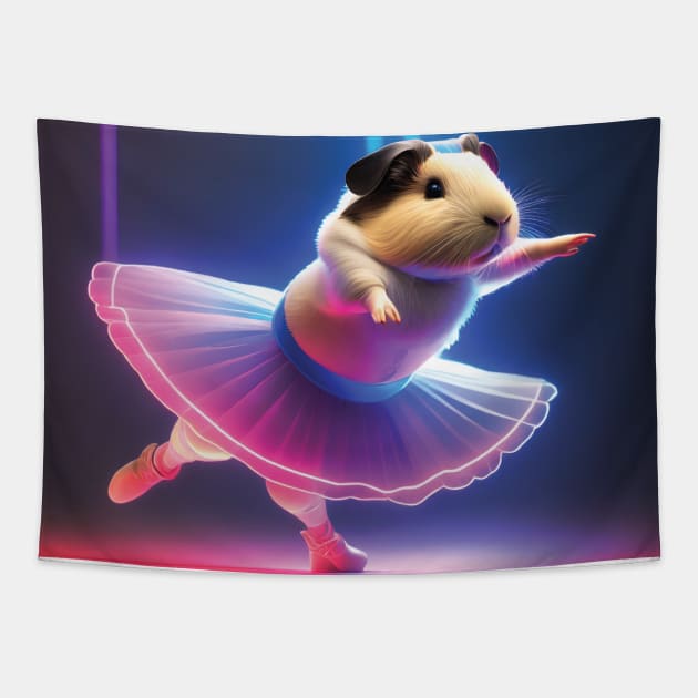 Ballerina Guinea Pig Tapestry by Wickedcartoons