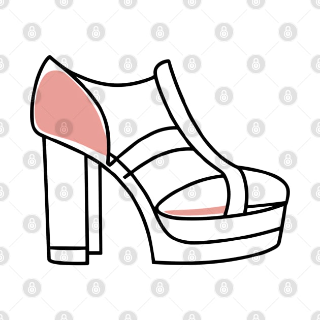 Line art of a Platform heel by design/you/love