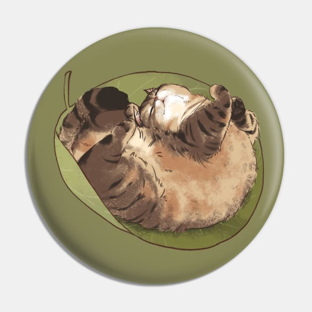 Tabby cat sleep in a leaf Pin by MinranZhang