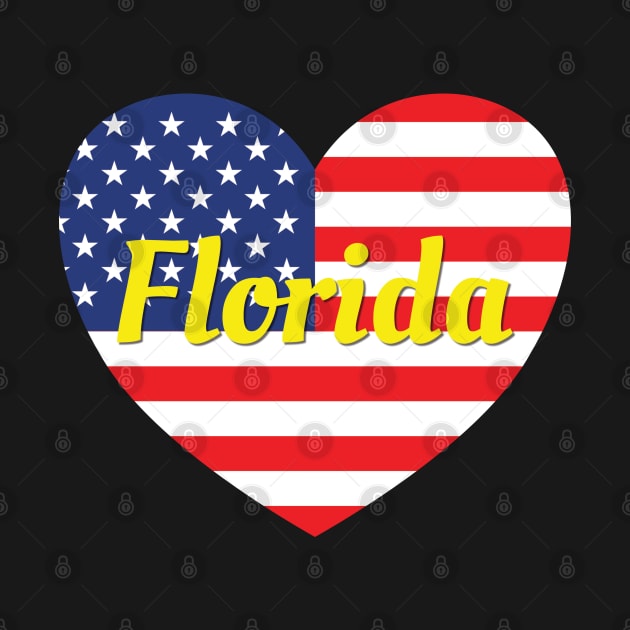 Florida American Flag Heart by DPattonPD