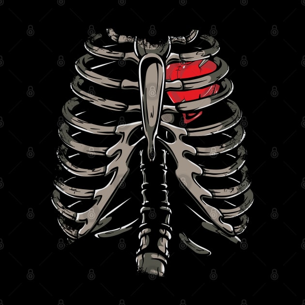 X-Ray Skeleton Rib Cage Gothic Halloween Costume Gift by MintedFresh