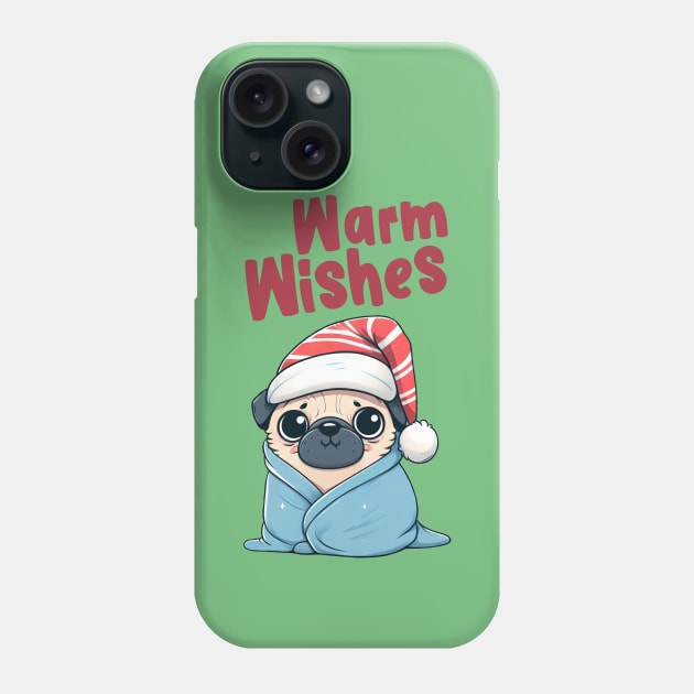 Warm Wishes Christmas Pug Phone Case by Takeda_Art