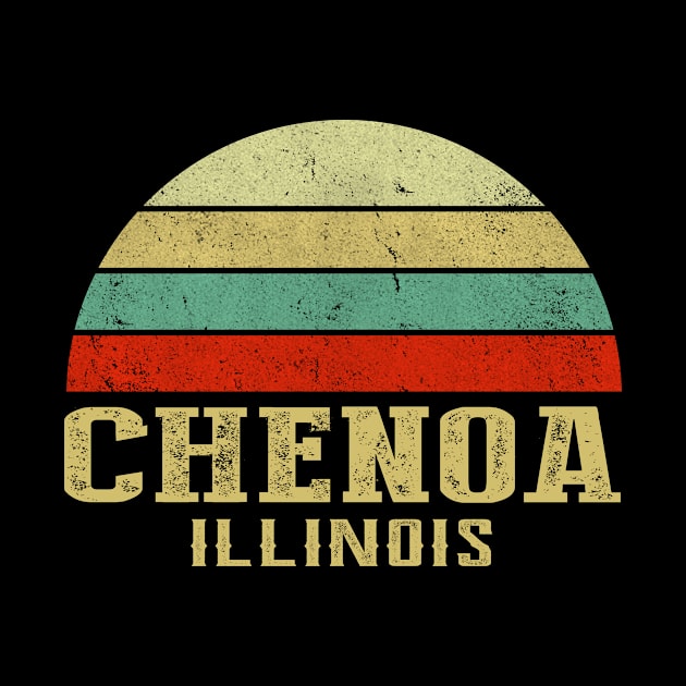 ILLINOIS - Vintage Retro Sunset CHENOA, IL Shirt by LIPTIN