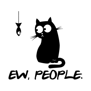 Ew People cats black face mask T-Shirt