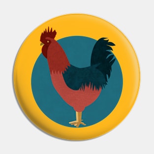 multi-colored rooster Pin