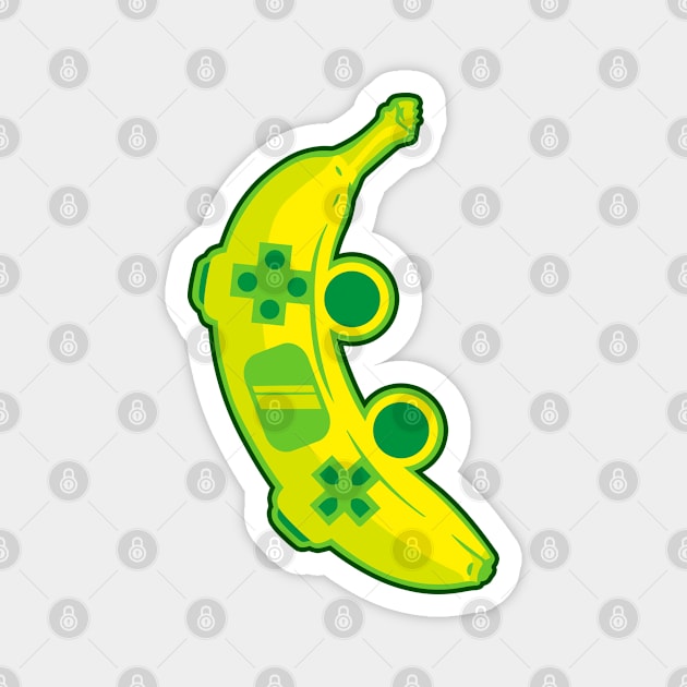 Banana Game Controller Gamer Fruit Food Technology Pop Art Magnet by Grandeduc