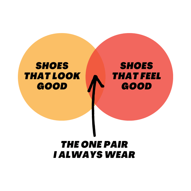 Venn Diagram Shoes That look good - Shoes that feel good - The one pair I always wear by Jean-Claude Venn-Diagram