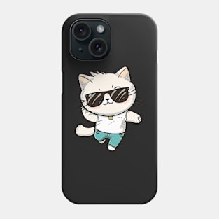 Cute ginger cat wearing sunglasses Phone Case