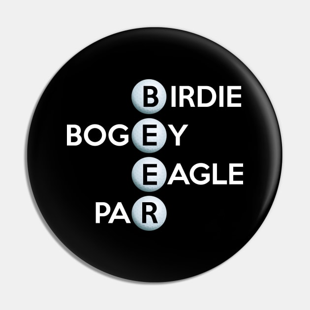 Birdie Bogey Eagle Par Beer Funny Golf Golfing Golfer Gift Pin by Maica