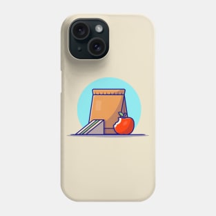 Sandwich With Apple Cartoon Vector Icon Illustration Phone Case