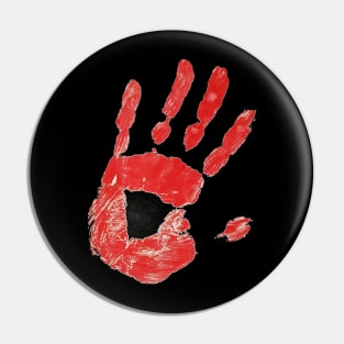 red Hand Pin