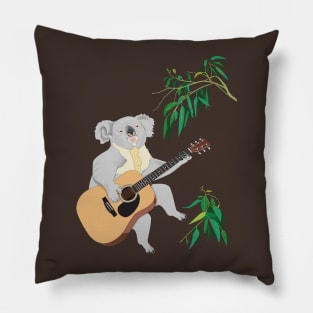 Koala Playing Guitar Pillow