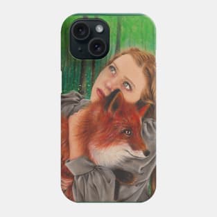 Fox Girl in a Firefly Forest Phone Case