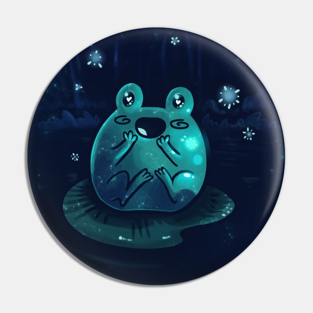 Cute Frog Big World Pin by Ashdoun