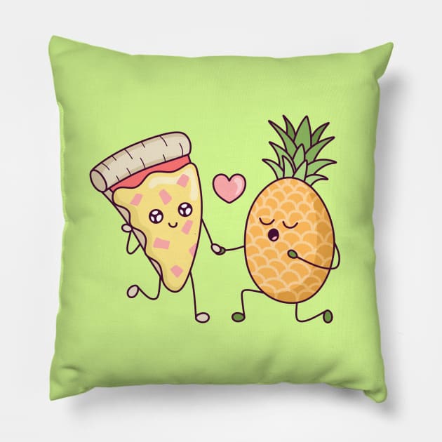 Pineapple Pizza Love Pillow by sombrasblancas