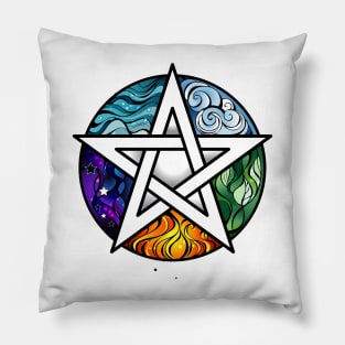 Bright Pentagram ( Wiccan Star ) Pillow