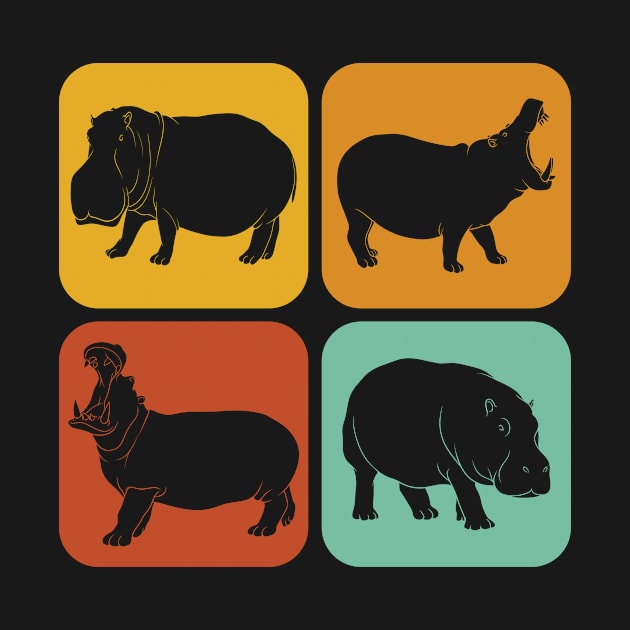 Retro Hippopotamus I Aesthetic I Hippo I Hippopotamus by Shirtjaeger
