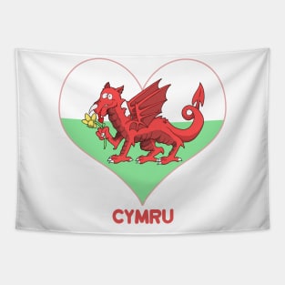Welsh Dragon With Heart Tapestry