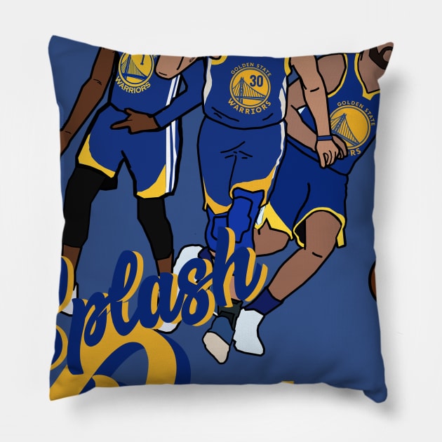 Golden State Warriors 'Splash Bro's' NBA ft. Steph Curry/Klay Thompson/Draymond Green Pillow by xavierjfong