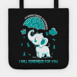 Ovarian Cancer Awareness Elephant Tote