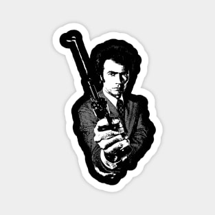 Dirty Harry White Stencil Magnet