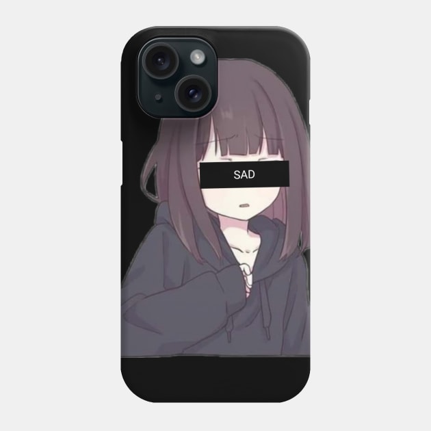 Sad anime girl style Phone Case by Superboydesign
