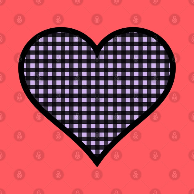 Light Purple and Black Gingham Heart by bumblefuzzies