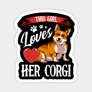 Corgi Love Dog Owner Lover Statement Heart - Welsh Corgi Magnet