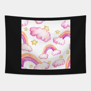 Rainbows and stars Tapestry