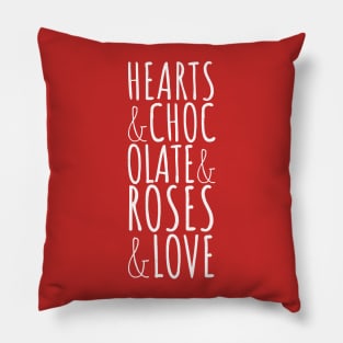 Valentine Hearts Chocolate Roses Love Pillow