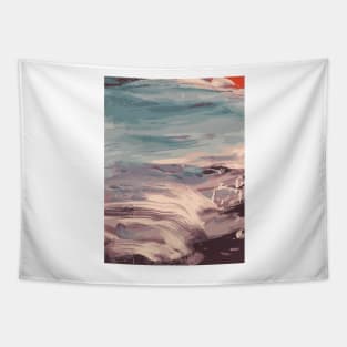 Abstract Sunset Beach Waves Tapestry