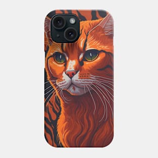 orange tabby cat illustration Phone Case