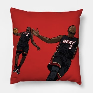 Dwyane Wade and LeBron James Iconic Miami Sketch Pillow