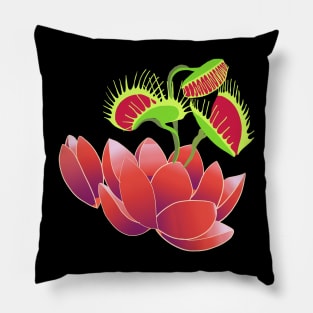 Venus Flytrap Lilly Floral Trippy Artwork Pillow