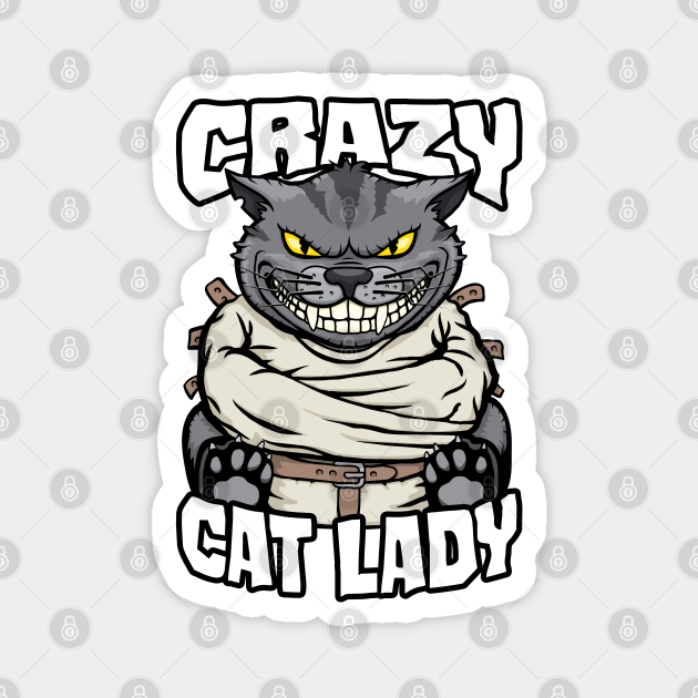 Crazy Cat Lady Funny Mad Cartoon Cat Lover Halloween - Crazy Cat Lady Halloween - Magnet | TeePublic Crazy Cat Lady Funny Mad Cartoon Cat Lover Halloween - Crazy Cat Lady Halloween - Magnet | TeePublic