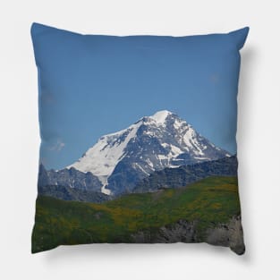 Snowy Mountain Peak Alpine Landscape Pillow